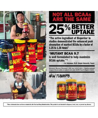 MUTANT BCAA 9.7 Fuzzy Peach 348g Powder Supplement with Micronized Amino Acids and Electrolyte Support Stack - Buy Online on GoSupps.com