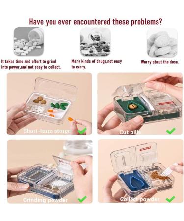 3 in 1 Japanese Multifunctional Pill Cutter & Crusher - Double-deck Splitter for Small & Large Pills Moisture-proof Medicine Organizer Box - Buy Online on GoSupps.com