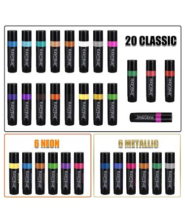 Jim&Gloria 32 Color Face Paint Kit - Christmas Stocking Stuffer Gift for Kids & Adults - Safe Body Marker Pens - Buy Online on GoSupps.com