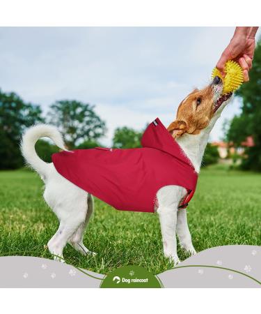 Shop Ultra-Light Waterproof Dog Rain Coat - Reflective & Hooded for Medium to Large Breeds - 4XL Red - Buy Online on GoSupps.com