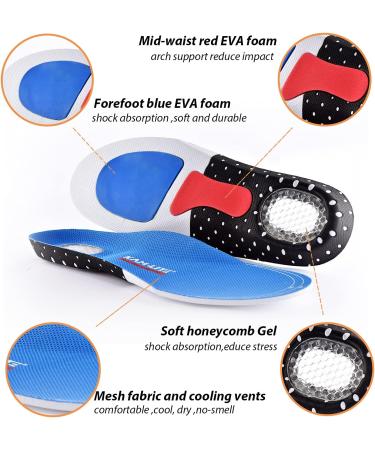 Orthopedic Gel Insoles for Men & Women - Eva Memory Foam Comfort for Flat Feet & Plantar Fasciitis Relief - Buy Online on GoSupps.com