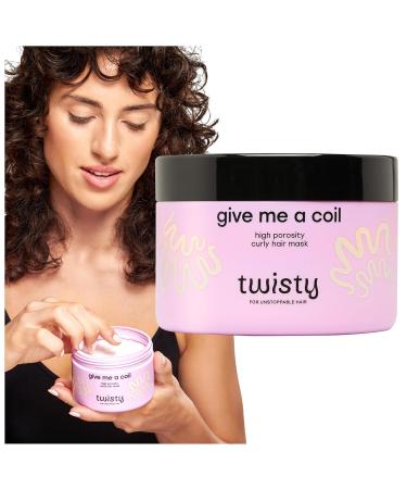 Twisty Give Me a Coil Masque pour cheveux tr s poreux et boucl s 250 ml Avec beurre de karit et huile de chanvre hydratant et fortifiant 98% d'ingr dients naturels Masque pour cheveux tr s secs