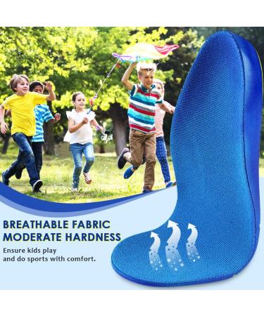 ROCKTAKIN Kids Arch Support Shoe Inserts - Orthotic Insoles for Flat Feet & Plantar Fasciitis - Heel Pain Relief - Blue (2.5-4.5 M US Little Kid) - Buy Online on GoSupps.com