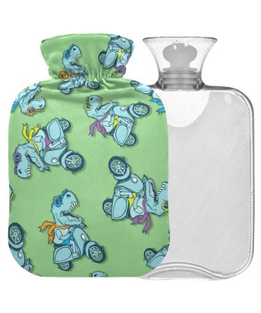 NAANLE Funny Tyrannosaurus Rex Heat bottle MITVATED Transparent hot water bottle 1l of warm head for bed Hand feet Warmer pain relief heat and cold therapy
