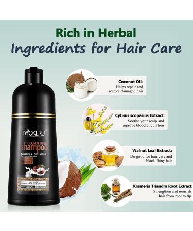 Instant Black Hair Shampoo - Herbal Dye 3-in-1 for Women & Men 16.90 Fl Oz - Long-Lasting Easy-To-Use Black Shampoo - Buy Online on GoSupps.com
