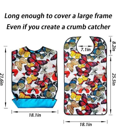Pafusen 3 Pack Adult Bibs for Elderly Women - Reusable Clothing Protector with Crumb Catcher - Waterproof and Adjustable - Buy Online on GoSupps.com