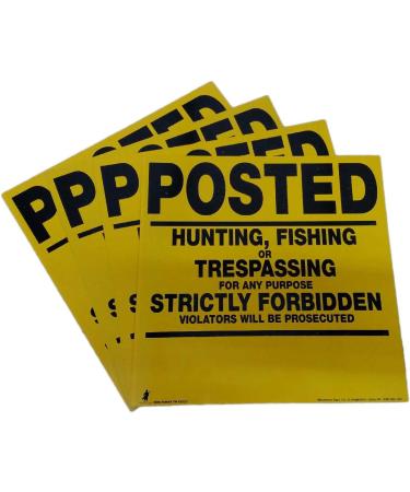 Minuteman Signs | Custom  No Trespassing  No Hunting  No Fishing  Posted  Aluminum  25 Pack  Yellow - Buy Online on GoSupps.com
