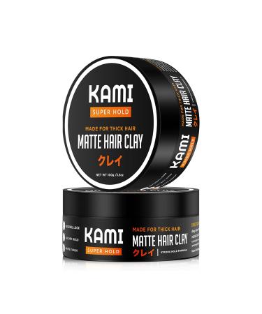 Kami Matte Hair Styling Clay for Men - Strong Hold Long-Lasting Finish for Thick Hair - Premium Men's Hairstyling Clay - Buy Online on GoSupps.com