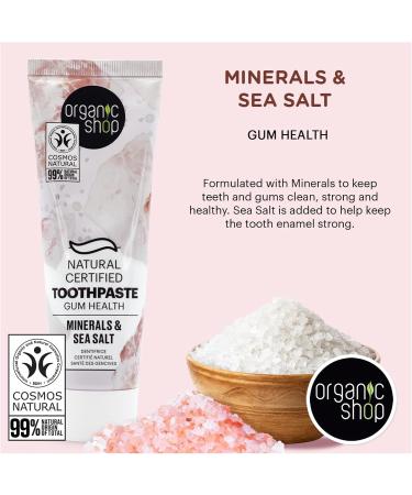 Organic Shop Sea Salt Toothpaste Gum Wellness Fluoride Free Natural Ingredients Cavity Protection Tooth Sensitivity Vegan & Cosmos Natural Certified. Pack of 2 - Buy Online on GoSupps.com
