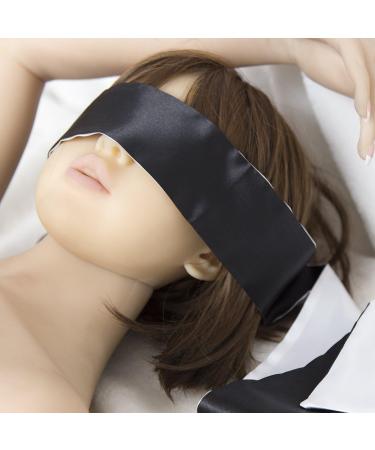 Luxury Black Satin Eye Mask - Silk Blindfold for Sleep | 59 Inch Eye Sleeping Mask - Buy Online on GoSupps.com