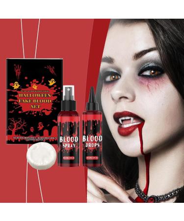 Artificial Blood Spray | Realistic Bleeding Wound Effect - Liquid Soap Cleanser Face Makeup for Vampire Zombie Costumes Men Women - Buy Online on GoSupps.com
