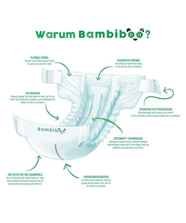 Buy Bambibo Baby Diapers Size 3 MIDI (6-11 kg) - 26 Organic Cotton Disposable Diapers with Moisture Indicator | Soft & Eco-Friendly Baby Care - Buy Online on GoSupps.com