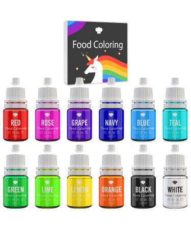 Food coloring - 12 lively food colors for baking decorating cakes icing cookies fondant and macaron - liquid food coloring for soap production and tinkering - 12 x 6ml 6 ml (12 pack) - Buy Online on GoSupps.com