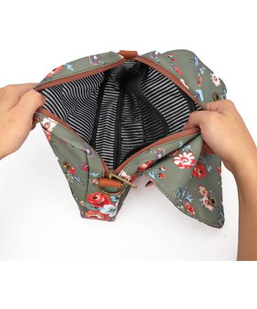 Tourbn Waterproof Canvas Bicycle Handlebar Bag - Floral Green Pattern | 25x18x6cm - Durable & Stylish Bike Accessories - Buy Online on GoSupps.com