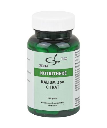 green line NUTRITHEKE Potassium 200 Citrate Capsules 120 Capsules