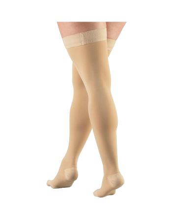 Truform Thigh High Compression Stockings for Men & Women - 15-20 mmHg Closed Toe Beige Large (1 Pair) | International Shipping Available - Buy Online on GoSupps.com