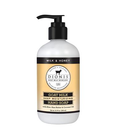 Dionis Goat Milk Skincare Milk & Honey Scented Hand Soap - Skin Moisturizing & Hydrating Hand Wash - Rich & Creamy - Made in The USA - Cruelty Free Formula For Sensitive Skin  8.5oz Bottle With A Pump