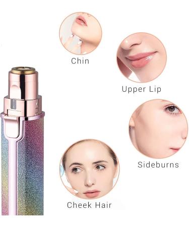 2 in 1 Eyebrow Trimmer & Face Hair Remover - Rechargeable Painless with LED Light - Rose Gold & White - Buy Online on GoSupps.com