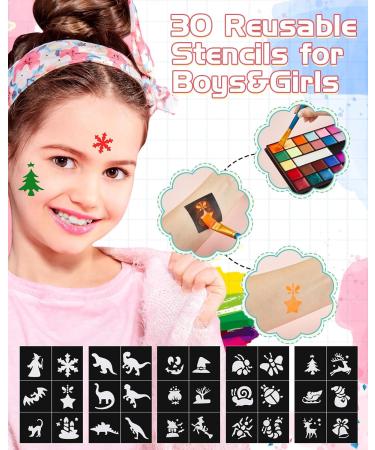 Lictin 36 Colors Face Painting Kit - Body Paint for Halloween Carnival Baby Bump & Theater - Premium Quality Schminke Colors - Buy Online on GoSupps.com