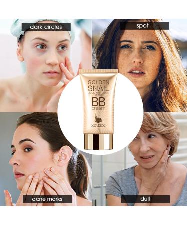 BB Cream - Fond de teint liquide de protection UV - Appr t hydratant et anti-cernes - Aide claircissante pour le teint BB Snail - Cr me solaire anti-cernes pour hydrater et nourrir couleur naturelle 1 unit (Lot de 1) - Buy Online on GoSupps.com