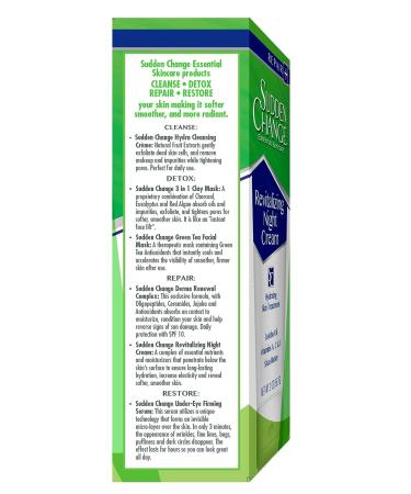 Sudden Change Revitalizing Night Cream - Deep Wrinkle Face Lotion - 2 Oz - Clinically Proven Collagen & Elastin Booster for Fine Lines - Recommended By Professionals - Buy Online on GoSupps.com