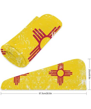 Buy New Mexico State Flag Microfiber Hair Towel Wrap - Super Absorbent Hair Turban for Women - 10x26 Inches - Buy Online on GoSupps.com