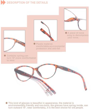 HEEYYOK Women's Reading Glasses 1.25 - 5-Pack with Sun Readers for Outdoor Reading - Spring Hinge, Mix Color - Pack of 5 - Buy Online on GoSupps.com