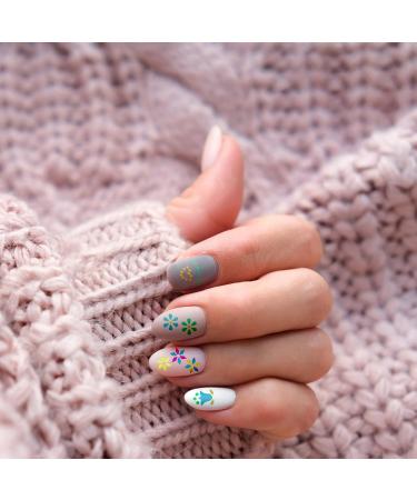 24 Sheets Nail Art Stickers 3D Embossed Nail Art Decals Spring Flower Nail Art Stickers Colored Self Adhesive Nail Stickers for Women Girls Manicure Decoration Nail Art DIY - Buy Online on GoSupps.com
