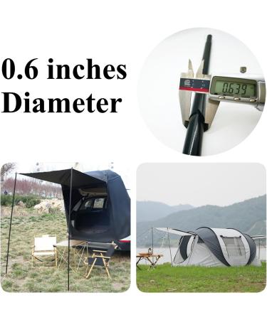 Adjustable Steel Tent Poles Set of 2 - Black | Replacement Rods for Tarp Canopy Camping - Buy Online on GoSupps.com