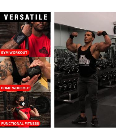 Bear Grips Wrist Wraps - Extra Strength Black | Weightlifting & Powerlifting Wrist Straps for Men & Women - Buy Online on GoSupps.com