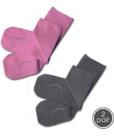 SmartKnitKIDS Sensory-Friendly Seamless Socks - 2 Pack (Pink & Charcoal Large) - Buy Online on GoSupps.com