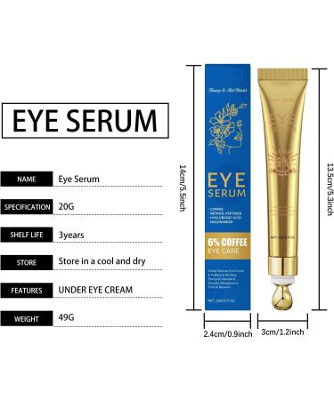 Hengxuan Eye serum with retinol and coffee extract for dark circles and bags antiaging eye cream for bags and wrinkles moisturizing and quickly absorbing for men and women 1 - Buy Online on GoSupps.com