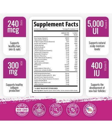 Hair Skin and Nails Vitamins with Biotin - Nail Growth and Skin Care Supplement for Men and Women - Buy Online on GoSupps.com