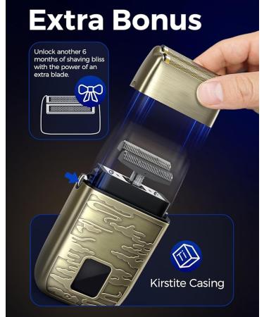 GLAKER Electric Razors for Men - Compact Foil Shaver with 3 Adjustable Speed & Extra Replacement Foil Blade Cordless Barber Face Shavers for Bald Head & Sensitive Skin Ideal Gifts for Men (Bronze) - Buy Online on GoSupps.com