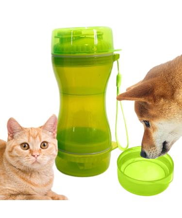 Nupaque dog water cup |Refrested -proof portable puppy dispenser Double Seal Dog water cup for hiking traveling walking camping outdoor green
