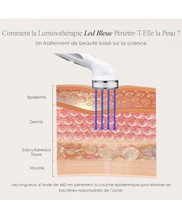 Project E Beauty Blue LED+ Acne Light Therapy | 415nm Blue Photon Beauty LED Therapy Anti Acne Spot Scars Removal Reduce Inflammation Smooth Improving Sensitive Calming Anti Bacteria Facial Device - Buy Online on GoSupps.com