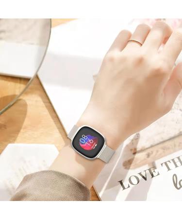 Highs Replacement Wristband for Fitbit Versa 3 & Sense 2 - Dual Magnetic Adjustable Stainless Steel Bracelet for Men & Women - Buy Online on GoSupps.com
