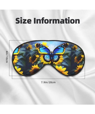 Sunflower Blue Butterfly Unisex Adjustable Eye Mask Sleep Travel Yoga & Office Nap | Blackout Design - Buy Online on GoSupps.com