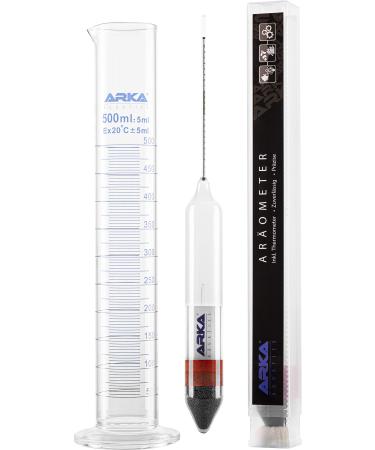 ARKA AR ometer set - including thermometer & measuring cylinder made of borosilicate glass 3.3 - High -precision density measurement for seawater aquariums laboratory quality user -friendly