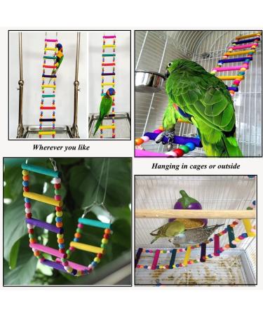 Bonaweite Bird Parrot Toys - Colorful Step Ladder Swing Bridge for Pet Training - 12 Ladders - Buy Online on GoSupps.com