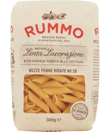 Italian Gourmet E.R. Rummo Mezze Penne Rigate No. 28 Hard Wheat Semolina Pasta 500 g + Italian Gourmet Tomato Pulp Tin 400 g Pack of 10