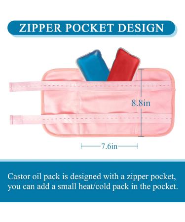 Castor Oil Pack Castor Oil Packs for Liver Detox and Thyroid Reusable Castor Oil Pack Wrap Mess Free Castor Oil Pack Kit with Storage Bag Adjustable Strap for Insomnia Constipation Inflammation (Pink) - Buy Online on GoSupps.com