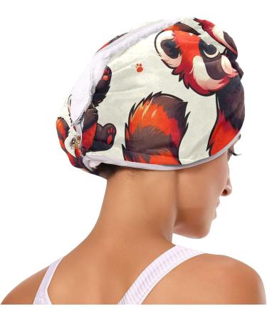 Seamless Red Raccoon Hair Towels 2 Pack - Super Absorbent Quick Dry Hair Turbans for Women & Girls - Buy Online on GoSupps.com