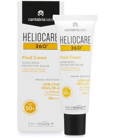 Heliocare 360 Fluid Cream SPF50+ 50ml - Daily Anti-Ageing Sunscreen for Dry & Normal Skin - Buy Online on GoSupps.com