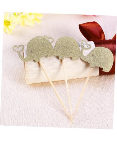 LABRIMP 3pcs Cupcake Picks Jungle Animal Toppers Gold Glitter Toppers Fruitcakes Dessert Topper Appetizers Elephant Party Decoration Cake Toothpick Topper Valentine Food Lip Gloss Wooden Golden 10.00X5.30X0.20CM - Buy Online on GoSupps.com