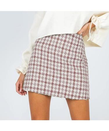 Elegant Women's Short Winter Skirt - High Waist Cord Ruffle Mini Skirt - A-Line Wrap Dress - Pink - Buy Online on GoSupps.com