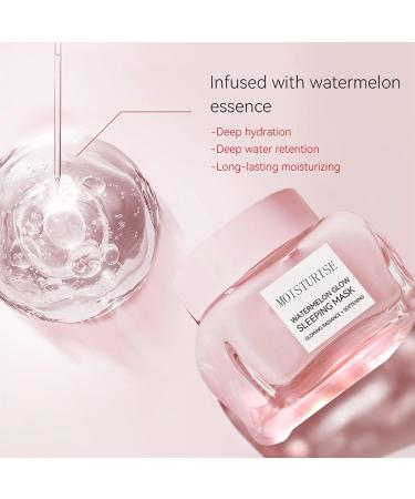 Watermelon Pink Glow Sleeping Mask Hydra Moist Sleeping Mask Hydra Moisturizer Hydrating + Anti-Aging Overnight Face Mask for Smooth Skin Reduce Redness and wrinkles 50ml - Buy Online on GoSupps.com