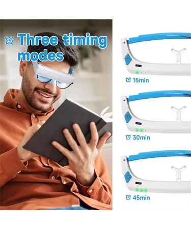Light Therapy Glasses Wearable UV-Free Blue White LED Light Therapy Happy Lamp Goggles Natural Relief for Good Sleep Boost Energy and Jet Lag - Buy Online on GoSupps.com