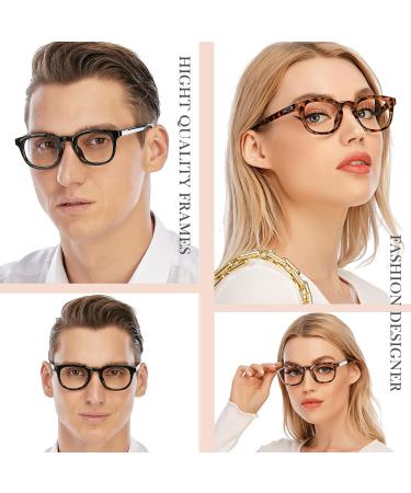 AQWANO Computer Reading Glasses - Blue Light Blocking Round Frames 4 Pack Anti-Blue Ray Readers for Men & Women Strength 1.5 - Reduce Eyestrain - Buy Online on GoSupps.com