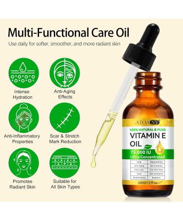  WANFAER Pure Vitamin E Skin Oil Natural Organic Vitamin E Oil for Body Scars and Cuticles Hair and Face Cold Pressed Cruelty-Free Skin Repair - Buy Online on GoSupps.com